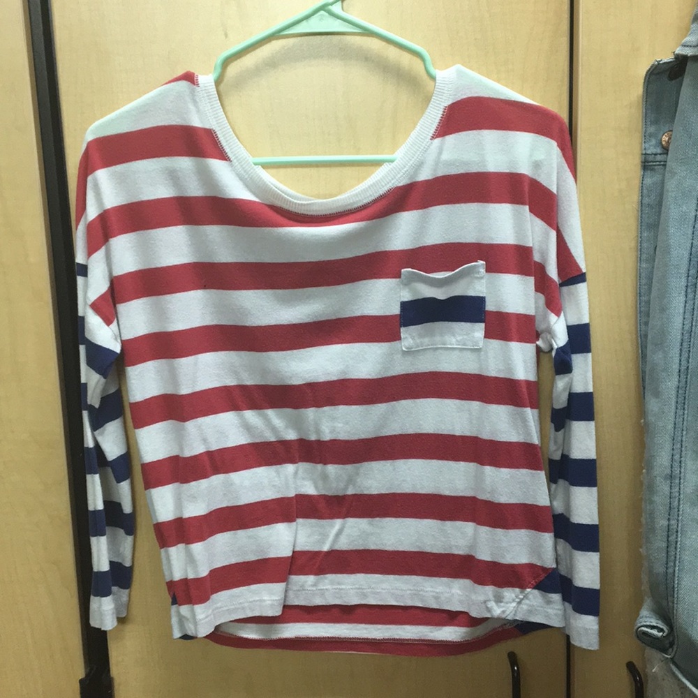 American flag striped crop top